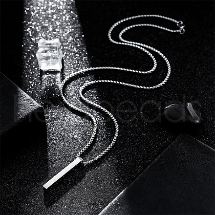 Cuboid Stainless Steel Pendant Necklaces for Men FS-WGBE4EC-01-1