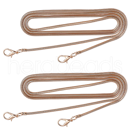 Gorgecraft 2Pcs Alloy Snake Chain Bag Strap FIND-GF0005-46KCG-1