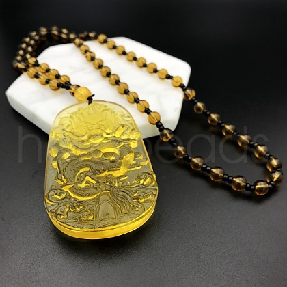 Glass Pendant Necklaces FS-WGCA90F-04-1