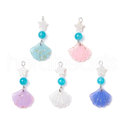 Resin Paillette Pendants PALLOY-JF03849-1