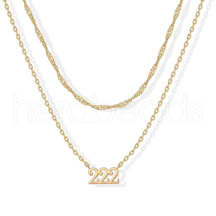 304 Stainless Steel Figure Pendant Double Layer Necklaces for Women FS-WGF1C2D-02-1