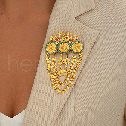 Luxurious Elegant Flower Brass Brooches GJ0513-1