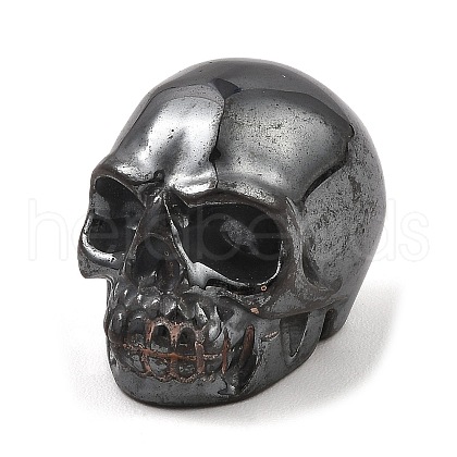 Synthetic Non-Magnetic Hematite Skull Display Decorations DJEW-E013-02-1