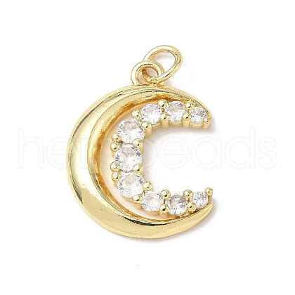 Brass Micro Pave Cubic Zirconia Pendants KK-C104-21G-1