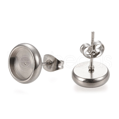 304 Stainless Steel Stud Earring Settings STAS-K202-05C-P-1