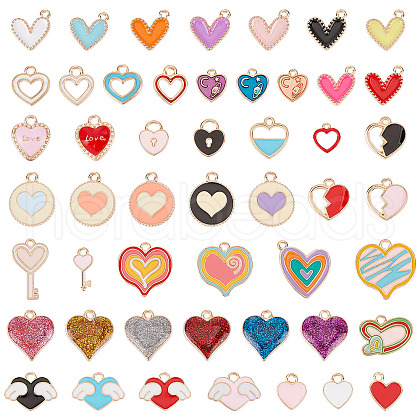 SUNNYCLUE 2 Sets Valentine's Day Theme Alloy Enamel Pendants VALE-SC0001-01-1