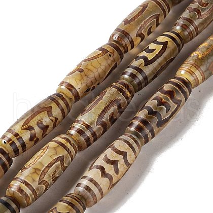 Tibetan Style dZi Beads Strands G-A024-01Y-1