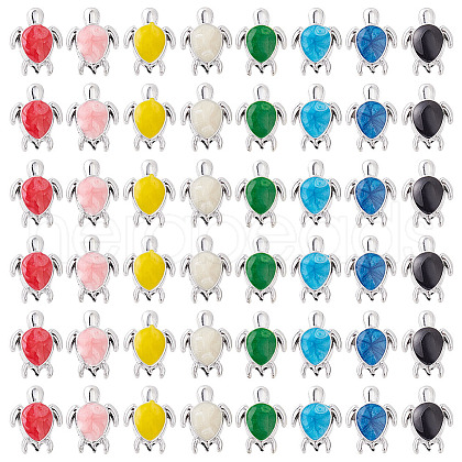   48Pcs 8 Colors Alloy Enamel Beads FIND-PH0021-99-1