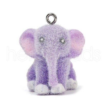 Flocking Resin Pendants RESI-P044-02B-P-1