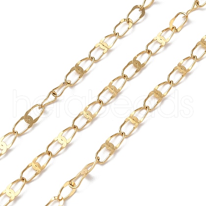 Ion Plating(IP) 304 Stainless Steel Dapped Oval Link Chains CHS-G027-01G-1