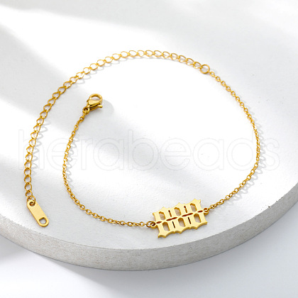 201 Stainless Steel Figure Link Chain Anklets for Women FS-WG978BB-07-1