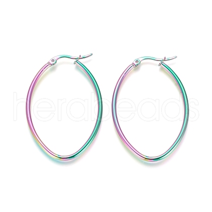 304 Stainless Steel Geometric Hoop Earrings STAS-D171-05C-M-1