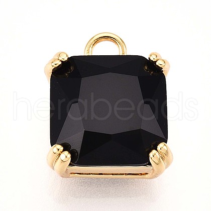 Brass Micro Pave Cubic Zirconia Charms KK-N261-24B-G-1