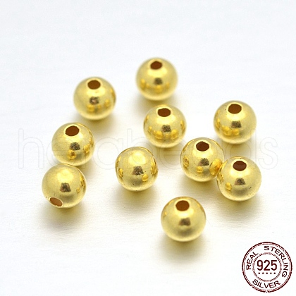 925 Sterling Silver Round Beads STER-E040-01A-1
