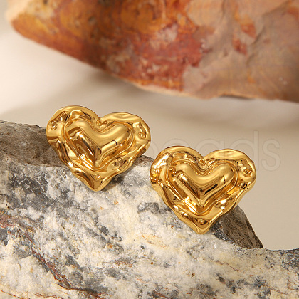 304 Stainless Steel Stud Earrings EJEW-K302-05G-1