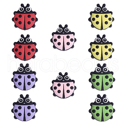 10Pcs 5 Colors Silicone Focal Beads JX773A-1