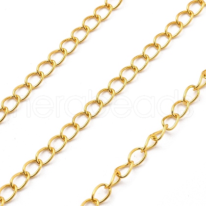 Brass Curb Chains KK-P304-02A-G-1