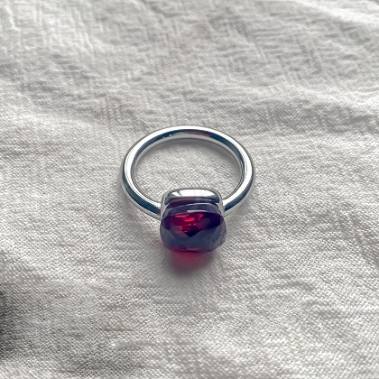 Square 304 Stainless Steel with Glass Finger Rings FS-WG8AAFA-04-1