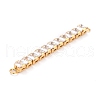 Brass Clear Square Cubic Zirconia Links Connectors ZIRC-G170-22G-3