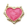 Brass Micro Pave Cubic Zirconia Enamel Pendants KK-V011-22G-B-1