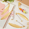 SUNNYCLUE 6Pcs Alloy Feather Pendant Bookmarks AJEW-SC0003-31A-4
