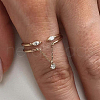 Elegant Sterling Silver Pave Cubic Zirconia Open Double Rings JJ9754-2