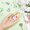 CRASPIRE 12Pcs 6 Colors Handmade Polymer Clay  Lollipop Pendant Decoration HJEW-CP0001-14-3