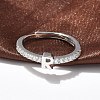 S925 Sterling Silver Adjustable Letter Rings for Women RJEW-M068-01P-R-4