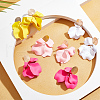 ANATTASOUL 5 Pairs 5 Colors Acrylic Flower Dangle Stud Earrings EJEW-AN0003-68-5