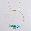 Bohemian Style Cross Synthetic Turquoisee Braided Beaded Bracelets for Women XK2373-8-1