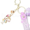 Alloy Enamel Pendants & Milk Tea Resin with Acrylic Cup Pendants Keychains KEYC-JKC01233-01-4
