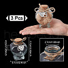 3Pcs Heart Shaped Pet Hair Memorial Bottle with Paw Print Charms AJEW-NB00002-2