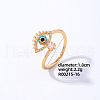 Eye Golden Brass Cuff Ring with Cubic Zirconia EG7863-12-1