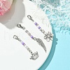 Flower/Crown/Wing Alloy & Glass Pendant Decorations HJEW-YW00005-2