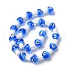 Handmade Evil Eye Lampwork Beads Strands LAMP-S069-01F-4