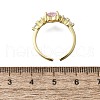 Brass Micro Pave Cubic Zirconia Open Cuff Rings for Women RJEW-F179-03G-3