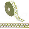 Polyester Leaf Jacquard Ribbon OCOR-WH0101-67A-1