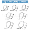DICOSMETIC 14Pcs 7 Size 304 Stainless Steel Simple Plain Band Finger Ring for Women RJEW-DC0001-02-2