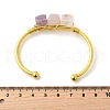 Natural Rose Quartz & Amethyst & Crystal Quartz Beads Cuff Bangles for Women BJEW-Q035-01G-03-3