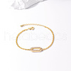 Brass Cable Chain Bracelets FU3607-1-4