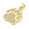 Brass Micro Pave Clear Cubic Zirconia Pendants KK-K354-22G-2