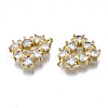 Brass Inlaid Clear Cubic Zirconia Pendants ZIRC-S069-025G-3