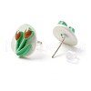 Tulip & Sakura & Round Resin Enamel Stud Earrings Set for Girl Women EJEW-D278-14S-3