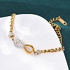304 Stainless Steel Infinity Link Bracelets BJEW-Z099-03G-3