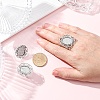 Vintage Adjustable Iron Flower Finger Ring Components Alloy Cabochon Bezel Settings X-PALLOY-O036-19AS-2