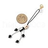 Halloween Theme Skeleton Glass Seed & Natural Black Onyx & Synthetic Turquoise Beaded Pendant Decorations HJEW-MZ00284-06-3