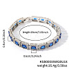 Elegant Brass Cubic Zirconia Rectangle Link Chain Bracelets for Women OJ6421-2-1