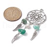 Mixed Gemstone Chip Big Pendants PALLOY-JF02293-4