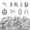 90Pcs 9 Style Tibetan Style Alloy Pendants TIBEP-SZ0001-13-1