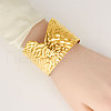 Europe and America Styles 304 Stainless Steel Hammered Cuff Bangles for Women WY5532-2-4